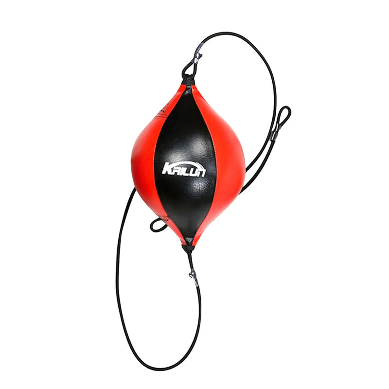 Sac de frappe en cuir PU, sac de frappe en forme de poire, sac de vitesse gonflable, balles de vitesse d'entraînement à double extrémité pour les réflexes