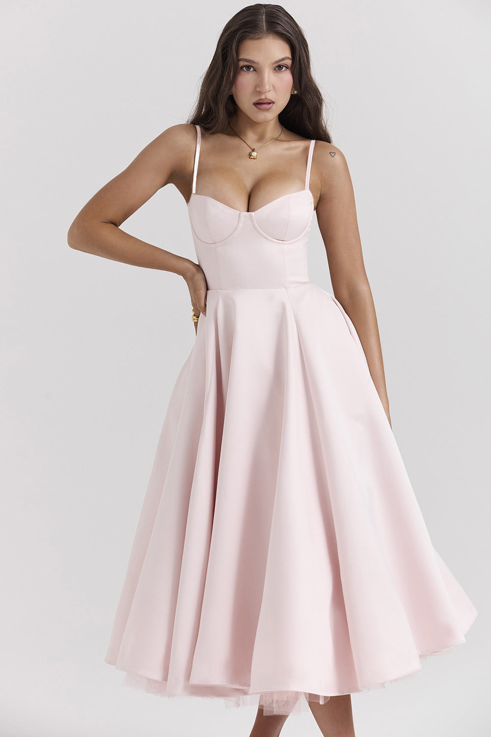 Robe de bal bustier en tulle à double épaisseur
