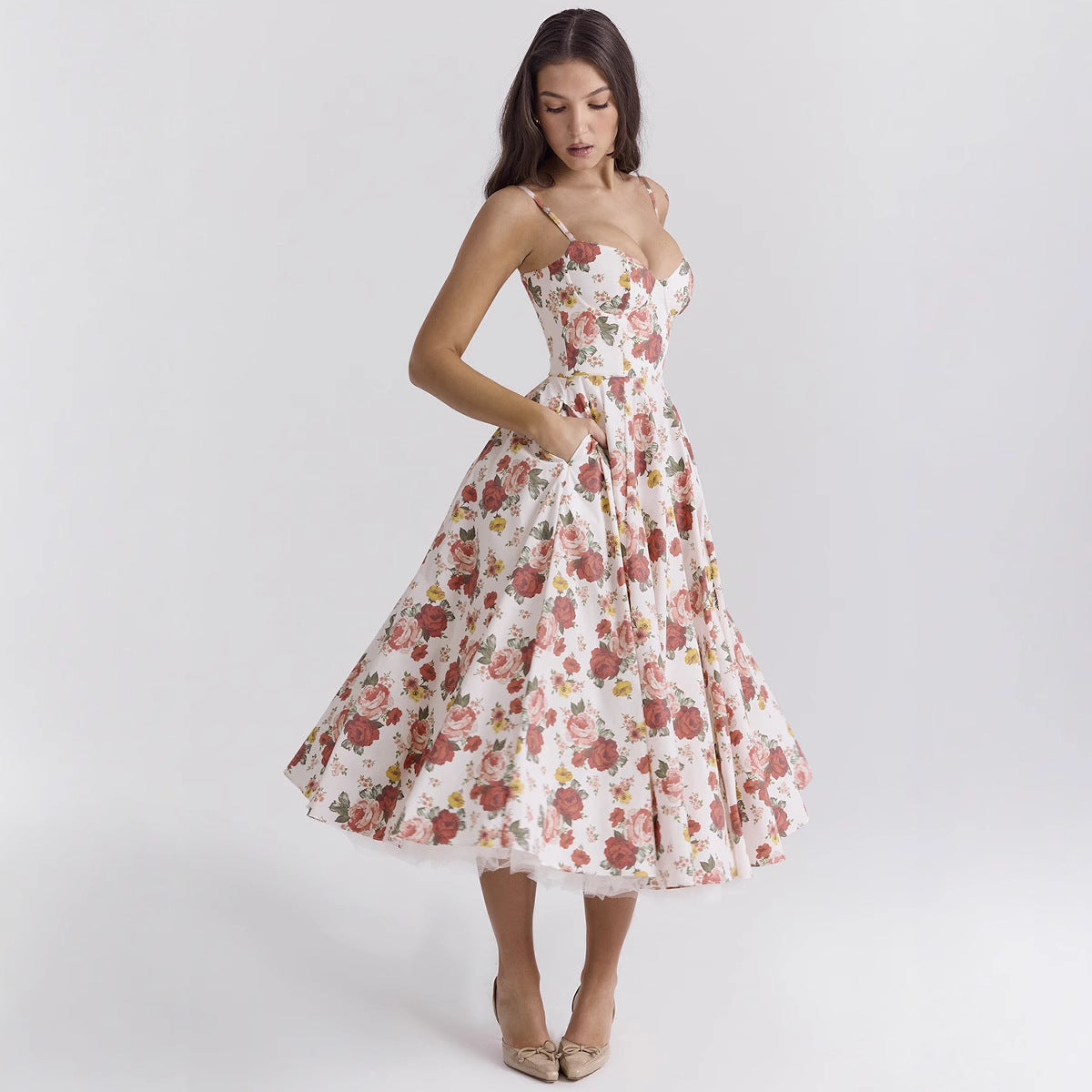 Robe de bal bustier en tulle à double épaisseur